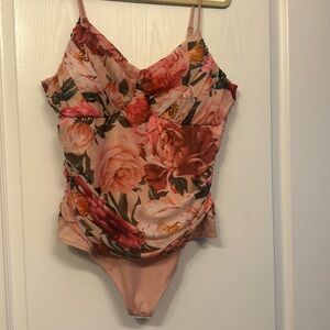 Express Body Contour Collection, floral bodysuit. NWT.